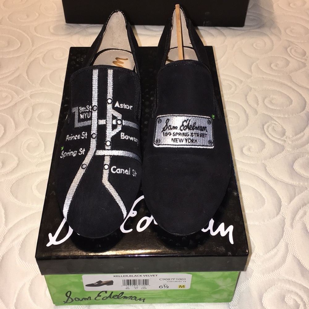 NEW Sam Edelman Keller Black Velvet loafers